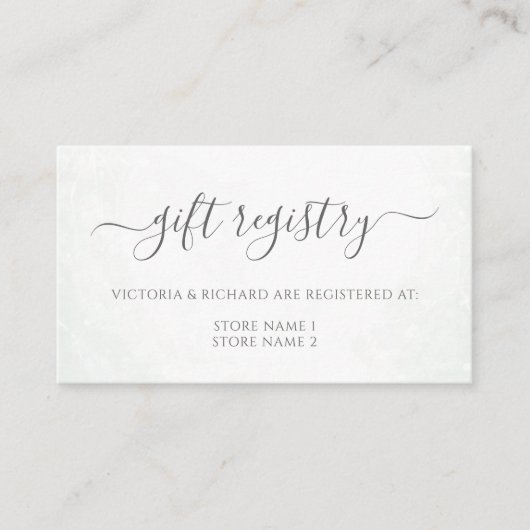 Eukalyptus Verlasse Greenery Wedding Gift Registry Begleitkarte (Vorderseite)