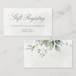 Eukalyptus Verlasse Greenery Wedding Gift Registry Begleitkarte