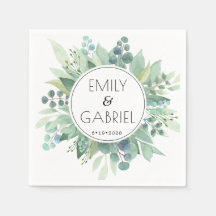 Eukalyptus Verlasse Greenery Wedding Paper Napkin