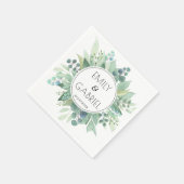 Eukalyptus Verlasse Greenery Wedding Paper Napkin Serviette (Ecke)