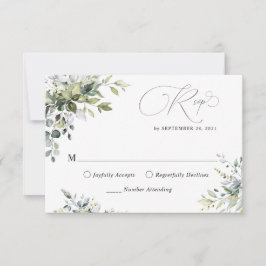 Eukalyptus Verlasse Greenery Wedding RSVP Card Einladung