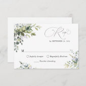 Eukalyptus Verlasse Greenery Wedding RSVP Card Einladung (Vorne/Hinten)