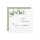 Eukalyptus Verlasse Greenery Wedding RSVP Card Mitteilungskarte (Vorderseite/Rückseite Beispiel)