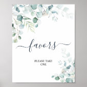 Eukalyptus Verlasse Grüne Duschfavoriten Zeichen Poster (Vorne)