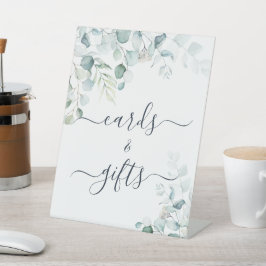 Eukalyptus Verlasse Grüne Duschkarten und Geschenk Sockelschild