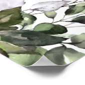 Eukalyptus Verlasse Grüne Hochzeit Begrüßungszeich Poster (Ecke)