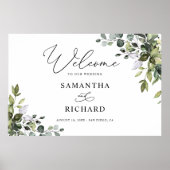 Eukalyptus Verlasse Grüne Hochzeit Begrüßungszeich Poster (Vorne)