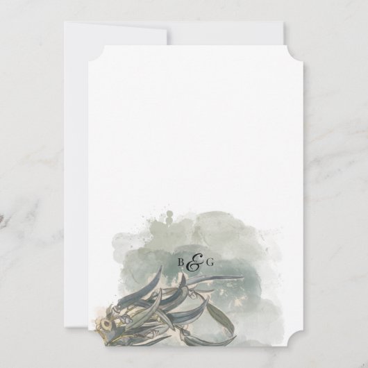 Eukalyptus Verlasse Grüne Hochzeit Einladung (Rückseite)