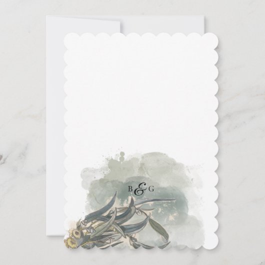 Eukalyptus Verlasse Grüne Hochzeit Einladung (Rückseite)