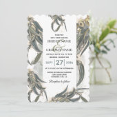 Eukalyptus Verlasse Grüne Hochzeit Einladung (Stehend Vorderseite)