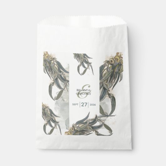 Eukalyptus Verlasse Grüne Hochzeit Geschenktütchen (Vorderseite)