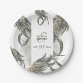 Eukalyptus Verlasse Grüne Hochzeit Pappteller (Vorderseite)