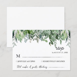 Eukalyptus Verlasse Grüne Hochzeit RSVP Karte