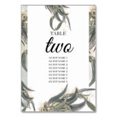 Eukalyptus Verlasse Grüne Hochzeit Tischnummer (Vorderseite)