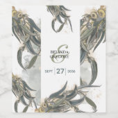 Eukalyptus Verlasse Grüne Hochzeit Weinetikett (Einzelnes Label)