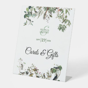 Eukalyptus Verlasse Grüne Hochzeitskarten und Gesc Sockelschild