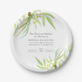 Eukalyptus verlasse grünes Aquarell Hochzeitsfolie Pappteller