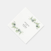 Eukalyptus Verlasse Grünpflanzen Hochzeitscocktail Serviette (Ecke)