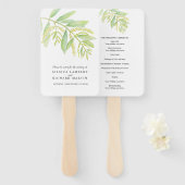 Eukalyptus verlasse Hochzeit mit grünem Aquarell Fächer (Vorne und Hinten)