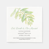 Eukalyptus verlasse Hochzeit mit grünem Aquarell Serviette (Vorderseite)