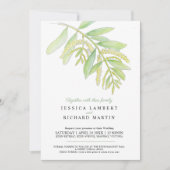 Eukalyptus verlasse Hochzeitsempfang für grünes Wa Einladung (Vorderseite)