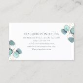 Eukalyptus Verlasse Moderne Elegante Visitenkarte (Rückseite)