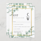 Eukalyptus Verlasse WEDDING Greenery GOLD QR CODE (Vorne/Hinten)
