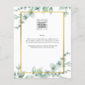 Eukalyptus Verlasse WEDDING Greenery GOLD QR CODE (Rückseite)