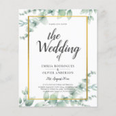 Eukalyptus Verlasse WEDDING Greenery GOLD QR CODE Flyer (Vorne)