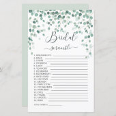 Eukalyptus Verlasse Word Scramble Brautparty Game (Vorne/Hinten)