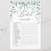 Eukalyptus Verlasse Word Scramble Brautparty Game (Vorderseite)