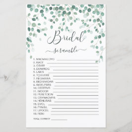 Eukalyptus Verlasse Word Scramble Brautparty Game