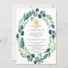 Eukalyptus Verlasse Wreath Gold-Kommune Einladung