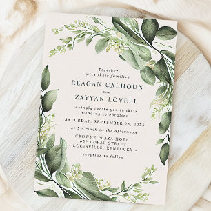 Eukalyptus Verlasse Wreath Modern Wedding Einladung