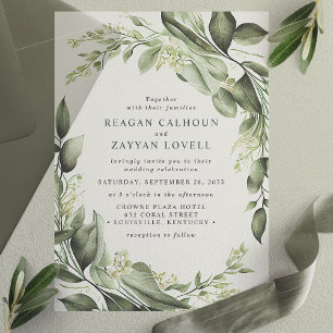 Eukalyptus Verlasse Wreath Modern Wedding Pergament Einladungen