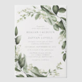 Eukalyptus Verlasse Wreath Modern Wedding Pergament Einladungen (Vorderseite)