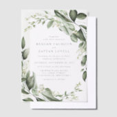 Eukalyptus Verlasse Wreath Modern Wedding Pergament Einladungen (Versetzt)