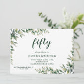 Eukalyptus verlasst Einladung zum Geburtstag von E (Stehend Vorderseite)