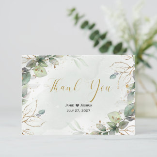 Eukalyptus Verlasst Greenerity Wedding Vielen Dank Dankeskarte