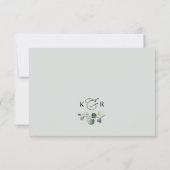 Eukalyptus Verlasst Greenery Monogram RSVP Card Karte (Rückseite)