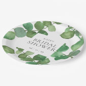 Eukalyptus Verlasst Grünes Brautparty Pappteller (Schrägansicht)