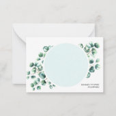 Eukalyptus Verlasst Grünpflanzen Personalisierte M Mitteilungskarte (Vorderseite)