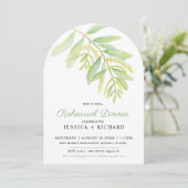 Eukalyptus verlasst Hochzeitssaison in grünem Wass Einladung (Stehend Vorderseite)