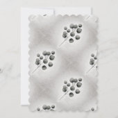 Eukalyptus Verlasst Pattern Schwarz-weiß Gray Wedd Einladung (Rückseite)