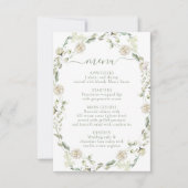 Eukalyptus Verlasst White Peony Blume Hochzeitmenü RSVP Karte (Vorderseite)