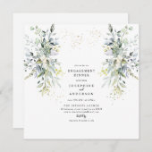 Eukalyptus Verlobung Abendessen Einladung (Vorne/Hinten)