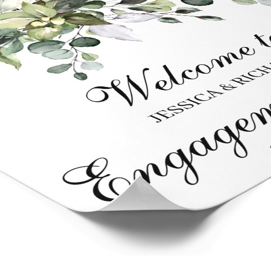 Eukalyptus-Verlobung Begrüßungszeichen Poster (Ecke)