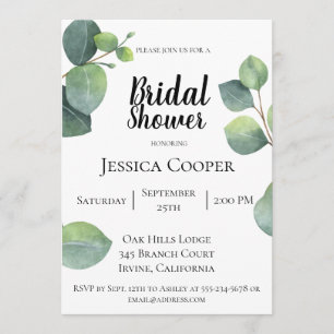 Eukalyptus verzweigt sich Brautparty-Einladung Einladung