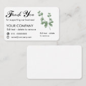 Eukalyptus Vielen Dank, dass Sie unsere Visitenkarte (Vorne/Hinten)