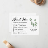 Eukalyptus Vielen Dank für die Unterstützung unser Mitteilungskarte (Vorderseite/Rückseite Beispiel)